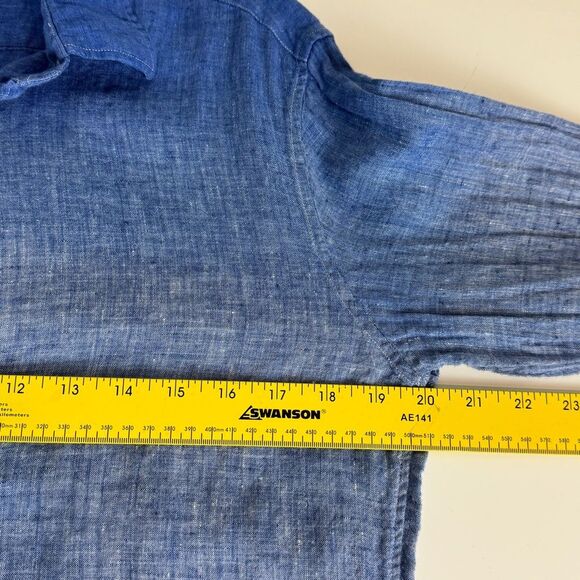 Michael Kors Ombré Blue Linen Shirt S - Picture 6 of 8
